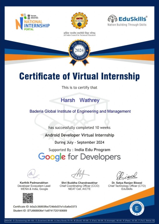 Google Android Certificate